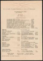 1973 Dunakömlőd, A Halászcsárda étlapja