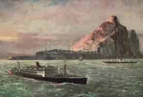 4 db RÉGI hajó motívumos képeslap; RMS Caledonia, 'Jermak', 'Stuttgart' / 4 pre-...