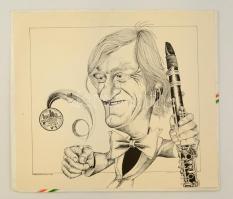 1985  A Benkó Dixieland Band album, a tagok karikatúráival (6 db) ofszet, papír, 42×42 cm