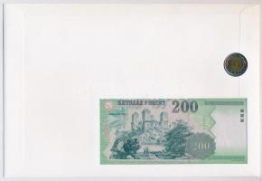 1998. 200Ft "FH" + 1998. 200Ft érme felbélyegzett borítékban "Szent Korona az Országh...