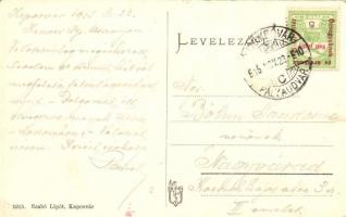 Kaposvár, János utca, Takarékpénztár, Tejcsarnok, Varga és Ungár Béla és Ede üzlete, piaci árusok. k...