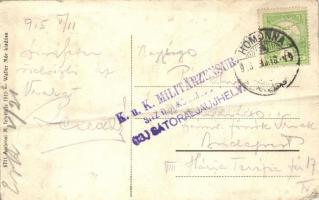 Homonna, Humenné; Az orosz invázió után a téren. Ambrosi M. felvétele és Waller Mór kiadása / After ...