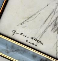 Gubcsi Attila (1954-): Eskövői álmok. Ceruza, papír, üvegezett keretben,  29×20 cm