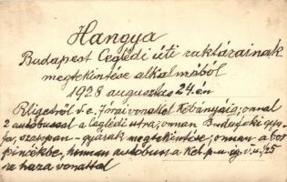 1928 Budapest X. Hangya Ceglédi úti raktárai, cserkészek csoportképe a Raktárfőnökség előtt, photo