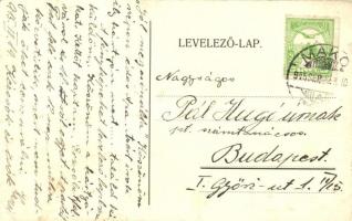 1915 Angolok közt. Kézzel rajzolt humoros hadihajós karikatúra Alfred von Tirpitz-ről / WWI humorous...