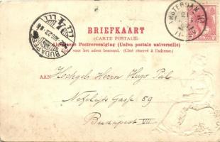 Amsterdam, Stadschouwburg / theatre, coat of arms, J. H. Schaefer Emb. litho