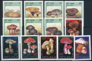 1987+1991 Gomba 2 klf sor, 1987+1991 Mushrooms 2 sets