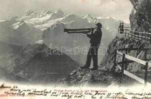 5 db RÉGI svájci folklór lap / 5 pre-1945 Swiss folklore postcards