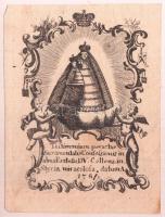 1781 Antik, rézmetszetes szentkép / Ecthed holy card 8x10 cm