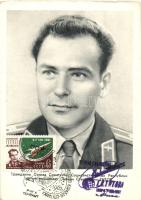 4 db MODERN szovjet CM (Carte Maximum) űrhajós lap / 4 modern Soviet CM astronauts postcards
