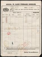 1853 Wien, Ausschl. Pr. Kaiser-Ferdinands-Nordbahn által kiállított vasúti fuvarlevél