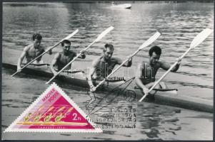 4 db MODERN evezős CM (Carte Maximum) lap / 4 modern rowing CM postcards