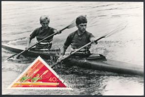 4 db MODERN evezős CM (Carte Maximum) lap / 4 modern rowing CM postcards