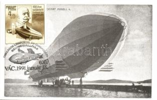 4 db MODERN repülős és léghajós CM (Carte Maximum) lap / 4 modern aeroplane and airship CM postcards