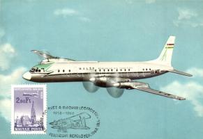 4 db MODERN repülős és léghajós CM (Carte Maximum) lap / 4 modern aeroplane and airship CM postcards