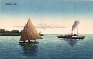 10 db RÉGI városképes lap, Balaton és környéke / 10 pre-1945 Hungarian town-view postcards; Balaton