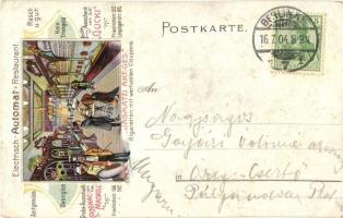 Berlin, Electrische Automatische Restaurant litho, two-sided card with die Siegessäule (EK)