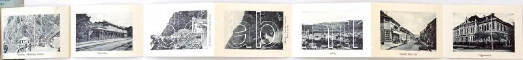 Petrozsény, Petrosani; Kaszinó épület, vasútállomás, pályaudvar, leporellólap / Casino building, rai...