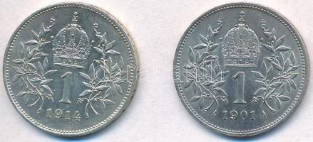 Ausztria 1901-1914. 1K Ag "Ferenc József" (2xklf) T:1-
Austria 1901-1914. 1 Corona Ag &qu...