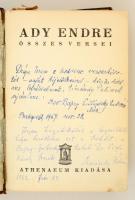 Ady Endre összes versei.  Bp., 1930, Athenaeum. 
A könyv Bajcsy Zsilinszky Endre (1886-1944) politi...