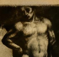 Uitz Béla (1887 - 1972) :Ádám és Éva a Paradicsomban(1916). Rézkarc, papír, jelzett, üvegezett keret...