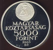 2003. 5000Ft Ag "Rákóczi" T:PP Csak 3000db tanúsítvánnyal!