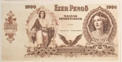 1943. 10P tervezet próbanyomata, utánnyomás + 1942. 1000P tervezet próbanyomata, utánnyomás, mindket...