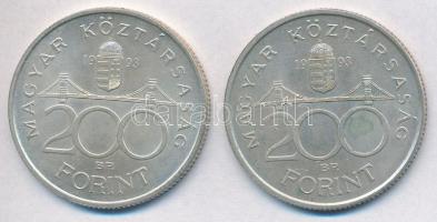 1993. 200Ft Ag "MNB" (2x) T:2