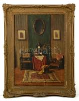 Komáromi Kacz Endre (1880-1969): Enteriőr. Olaj, vászon, jelzett, keretben, 69×50 cm