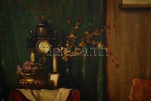 Komáromi Kacz Endre (1880-1969): Enteriőr. Olaj, vászon, jelzett, keretben, 69×50 cm