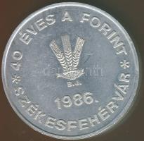 1986. "Székesfehérvár - MÉE - 40 éves a Ft" Alu plakett T:2