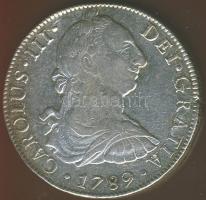 Mexiko 1789FM 8R Ag III.Károly T:3 lapkahiba,ph