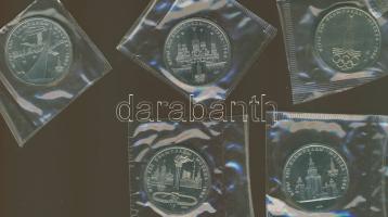 Szovjetunió 1978-1980. 1R "Olimpik" 5klf db T:1 eredeti lezárt műanyag csomagolásban