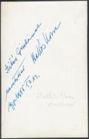 Hollós Ilona(1920-1998) énekesnő aláírása az őt ábrázoló fotó hátoldalán