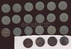 Ausztria 1800-1925. 1Kr (3x), 20H (2x), 1000Kr (3x), 10Gr (14x) összesen 22db T:2/3,3