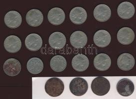 Ausztria 1800-1925. 1Kr (3x), 20H (2x), 1000Kr (3x), 10Gr (14x) összesen 22db T:2/3,3