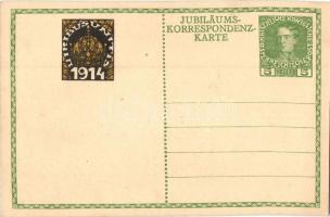 1848-1908 Ferenc József uralkodásának 60. évordulója, jubileumi díjjegyes lap / Franz Joseph, Viribu...