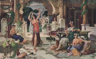 17 db RÉGI művészlap, vegyes minőség / 17 old art motive cards, mixed quality