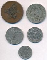Oszmán Birodalom 1839. (1255) 10p Cu + 1910. 20p Ni + 1911. 5p Ni + 40p Ni + 1915. 10p Ni T:2
Ottom...