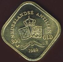 Holland Antillák 1980. 300G Au 5,04g T:PP csak 29300db! R!