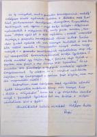 Peéry Rezső (1910-1977) író, publicista saját kézzel írt levele Vértes O. András nyelvésznek, melybe...