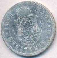 1891KB 1Ft Ag "Ferenc József / Fiume címer" T:2-
Adamo M15