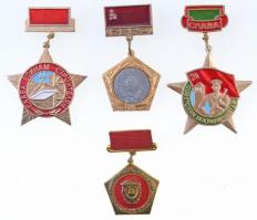 Szovjetunió 7db-os vegyes jelvény és kitüntetés tétel, főleg militária témában T:1-,2 Soviet Union 7pcs of various badges and decorations, mostly military C:AU,XF