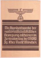 cca 1933 Die Standardwerke der Nationalsozialistischen Bewegung náci propagandakiadvány / Nazi propaganda booklet. 4p.