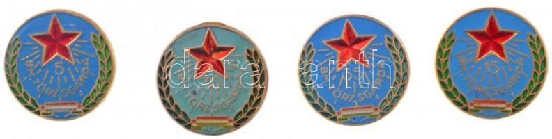 14db-os vegyes magyar jelvény tétel, közte "BM Törzsgárda 5,15,30,35 év"; "Országos M...