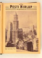 1930 Pesi Hírlap Vasárnapja 52. évfolyam 1-17. számok, átkötött egészvászon kötés, kissé kopottas bo...