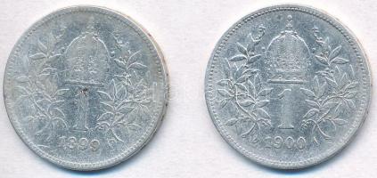 Ausztria 1899-1900. 1K Ag "Ferenc József" (2xklf) T:3 Austria 1899-1900. 1 Corona Ag &quot...