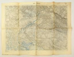 cca 1910 Horvát területek katonai térképe Bischoflack, Zagrab, Görz, Adelsberg 3 db