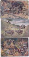 7 db RÉGI katonai lap fotókkal, vegyes minőség / 7 WWI military postcards with some photos, mixed qu...