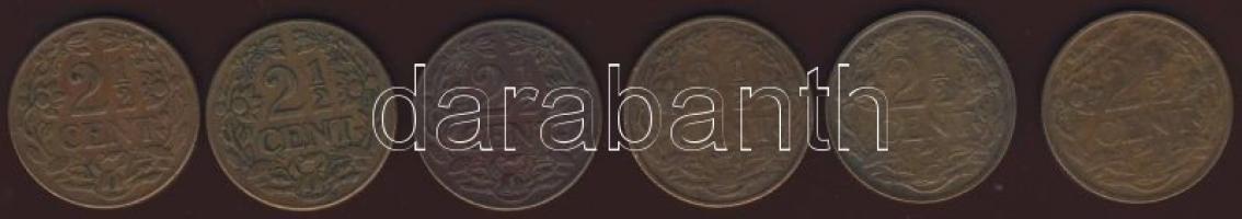 Curacao 2 1/2c 1944 (3x), 1947 (1x), 1948  (2x) összesen 6db T:2,2/3